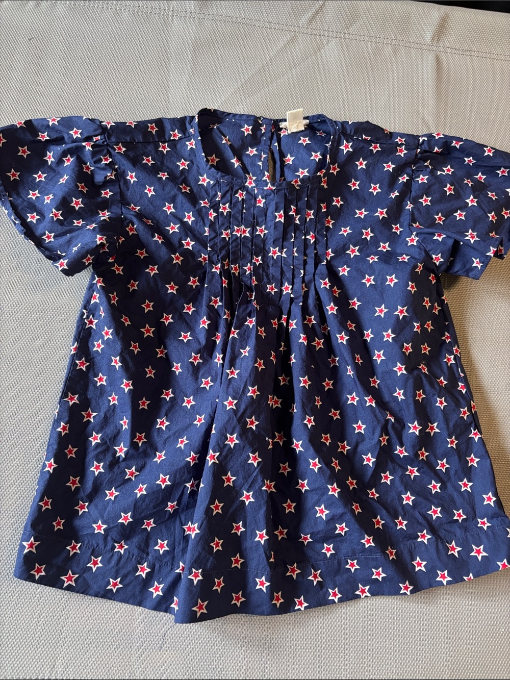 Crewcuts Navy Short Sleeve Star Print Top girls 10 like new 4th of July